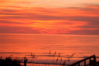 Crimson dawn over Kure Beach